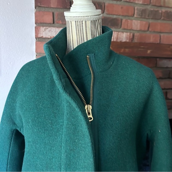J. Crew Cocoon Coat in Italian Stadium-Cloth Wool Blend Forest Green Sz 2 TALL - Picture 7 of 14